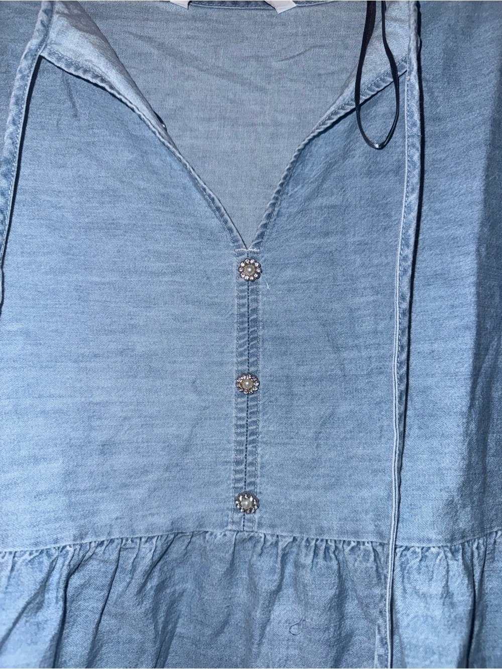 Light Blue Tiered Tunic Top - Picture 2 of 2